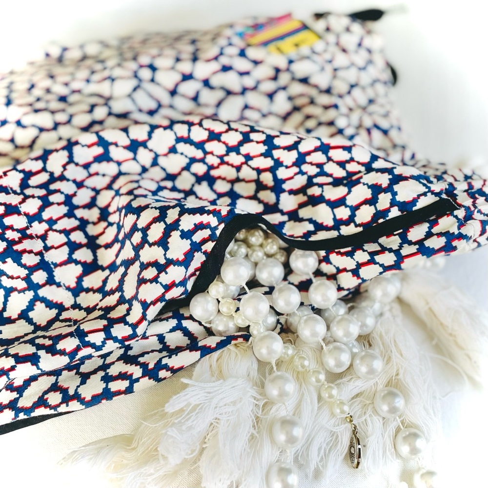 SOLD✨Mads Nørgaard | M/L | Silk Pixel Popo Black Red Blue Drawstring Shorts NWOT - Picture 11 of 13